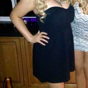 Black strapless dress